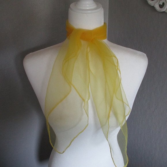 Vintage Accessories - 1950s sunshine yellow chiffon scarf